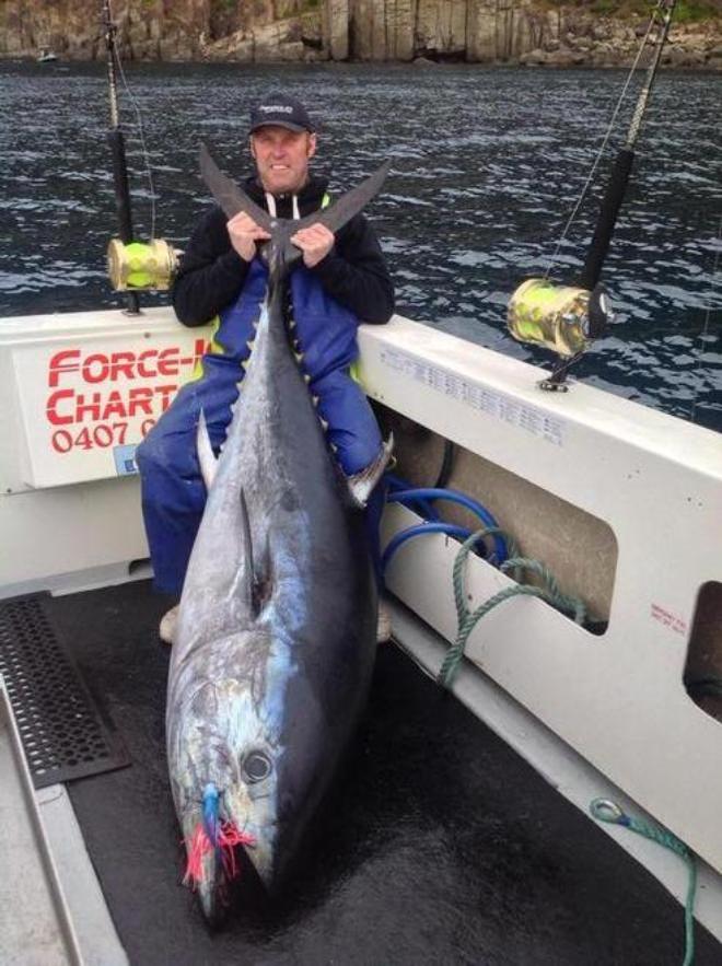 Brett Sharpe with an Eaglehawk Bluefin © Carl Hyland